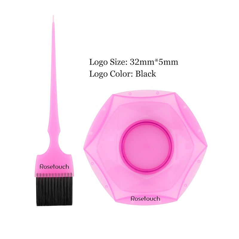 Rosetouch Professional Salon Hair Dye & Coloring Brush and Tint Bowl Set, 7 Rainbow Application Brushes and Mixing Bowls (Pastel Rainbowl) - Image 2
